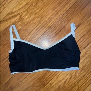 asos black and white bikini top